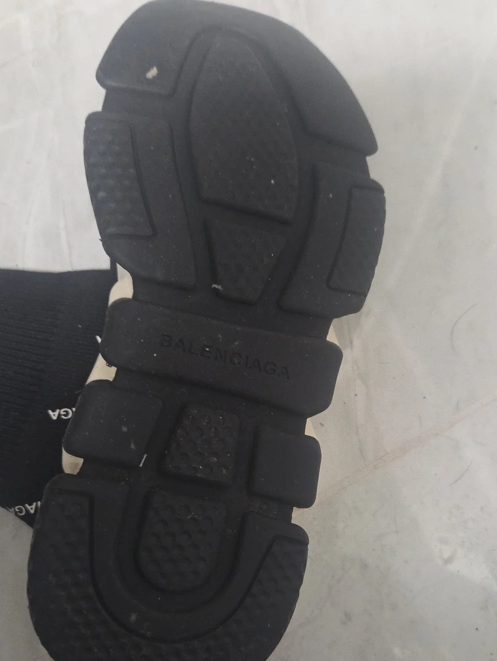 Balenciaga Black and White Logo Sock Sneakers Size 37